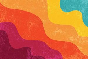 Colored abstract retro background with grunge texture vector