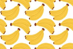 Bright yellow bananas arranged in a repetitive pattern against a white background vector