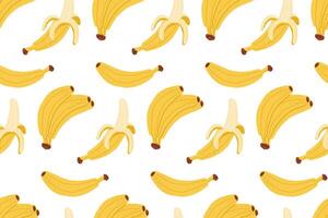 Colorful pattern of bananas on a white background, perfect for fruity designs and themes vector