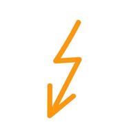 Electric bolt image showcasing a dynamic zigzag design in bright orange color vector