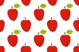 Red apples in a playful pattern on a white background ideal for creative projects vector