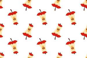 Colorful pattern of apple cores against a white background showcasing a playful design vector