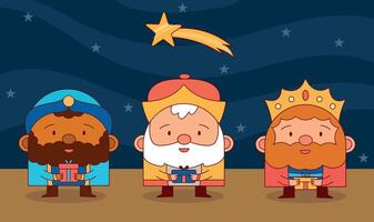 illustration of the three wise men vector
