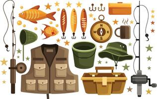 Fishing Elements Illustration vector