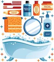 Bathroom Items Illustration vector