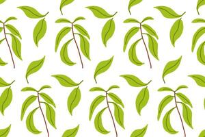 A vibrant pattern of green leaves arranged beautifully on a white background vector