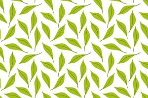 Green leaf patterns on a white background showcasing natural elements and design aesthetics vector