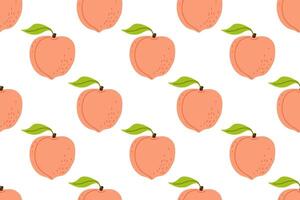 Bright peach pattern on a white background showcasing fresh fruit design for decoration vector