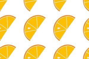 Bright and cheerful orange slices pattern on a white background showcasing fun and vibrant design vector