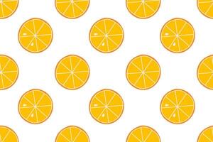 Bright yellow orange slices on a clean white background create a cheerful pattern vector