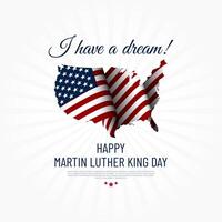 Martin luther king day background with flag and map vector