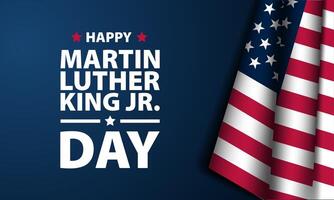 Martin luther king day background with american flag vector