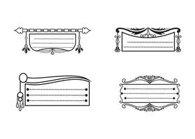 Set of vintage frames and labels illustration vector