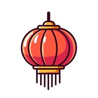Lanterns for Chinese New Year with charming orange color vector