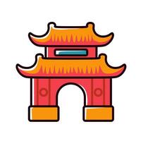The cute red temple is suitable for use as an icon vector