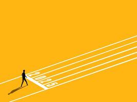 Start over, focus on the personal. man at the beginning of 2025 vector