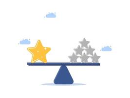 star and five stars on a scale vector