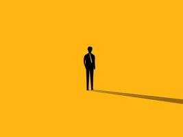Confident businessman standing on an empty space. vector