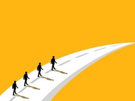 Diverse Business Paths. Businessman Team on the Path of Opportunity. vector