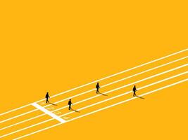 Competitors to increase sales for victory. Performance compared to other employees vector