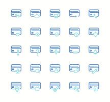 Credit card related icon set. Well-crafted sign in thin line style with editable stroke. Set of credit card in modern thin line style. Banking symbols for web site design and mobile apps vector