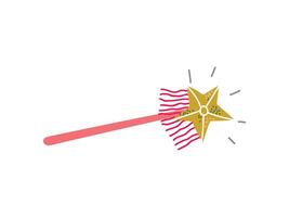 Magic Wand, Witchcraft Attribute Illustration on White Background vector