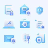 Security icons. Set of privacy, protection, defense and more. Change to any size and any colour.3D financial security on mobile application, online payment cryptocurrency payment protection concept. vector