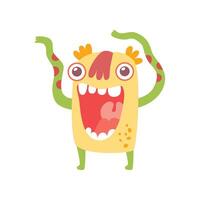 Cute Smiling Monster, Friendly Alien Cartoon Character Illustration vector