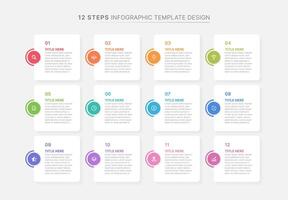 Yearly Planner Organizer Infographic Template Design with Twelve Options vector