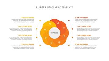 Circle Round Infographic Design Template with eight Options vector