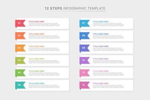 Modern Infographic Design Template with 12 Options vector