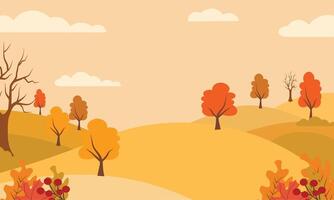 Autumn tree landscape background vector