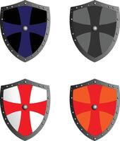 set of royal warrior shield vector