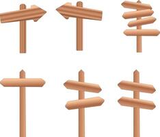 a collection of wooden signs with arrows pointing to different directions vector