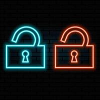 open lock neon icon. Elements of web set. Simple icon for websites, web design, mobile app, info vector