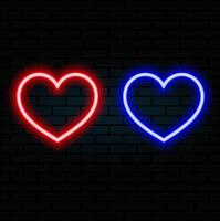 Neon heartbeat and pulse rate signal icon illustration background vector