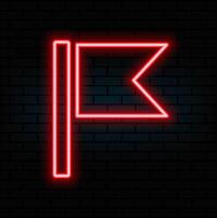 flag neon style icon on dark gradient background vector