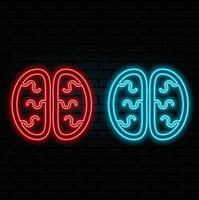 Anatomy, lungs, medical icon. Retro style neon icon. icon on transparency background vector