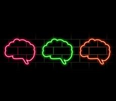 Talk bubble speech sign, feedback and support group chat and dialogue, message and notification icons, futuristic technology with turquoise neon glow in the smoke, business background vector
