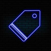 Set of neon price tags with different colors and forms. Set of glowing realistic neon price tags of different colors isolated on blue background vector