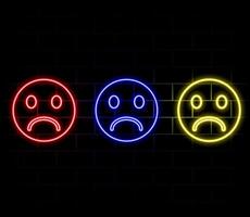 Very tired neon icon. Simple thin line, outline of emoji icons for ui and ux, website or mobile application vector