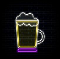 Summer neon sign with a black background vector