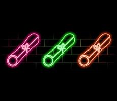 graduate neon sign, modern glowing banner design, colorful modern design trends on black background. illustration. vector