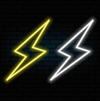 Neon lightning bolt. Computer generated 3d render. 3D Illustration vector