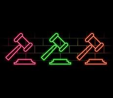 business, hammer, insurance hand drawn neon style icon. Simple thin line, outline of business icons for ui and ux, website or mobile application vector