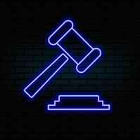 business, hammer, insurance hand drawn neon style icon. Simple thin line, outline of business icons for ui and ux, website or mobile application. blue color. vector
