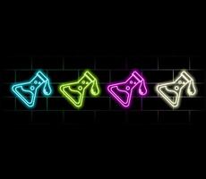 Neon light speech bubble. Chemistry lab line icon. Laboratory flask sign. Analysis symbol. Neon light background. Chemistry lab glow line. Brick wall banner. vector