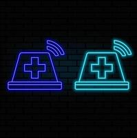 Emergency Response Neon Signs Style Text vector