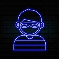 thief neon icon. Elements of Insurance set. Simple icon for websites, web design, mobile app, info graphics vector