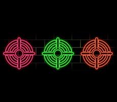 Glowing neon line Target sport icon isolated on black background. Clean target with numbers for shooting range or shooting. Illustration vector